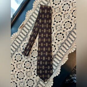 Giorgio Armani Dark Brown Geometric Tie